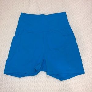 BuffBunny Fitted Spandex Short With Pockets - Blue